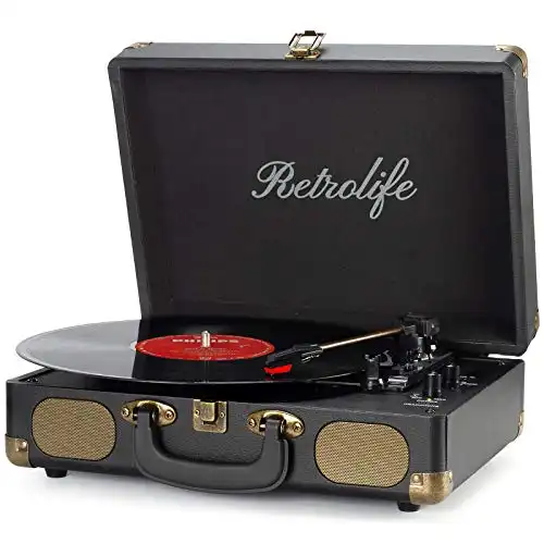 Retrolife 3-Speed Suitcase Turntable