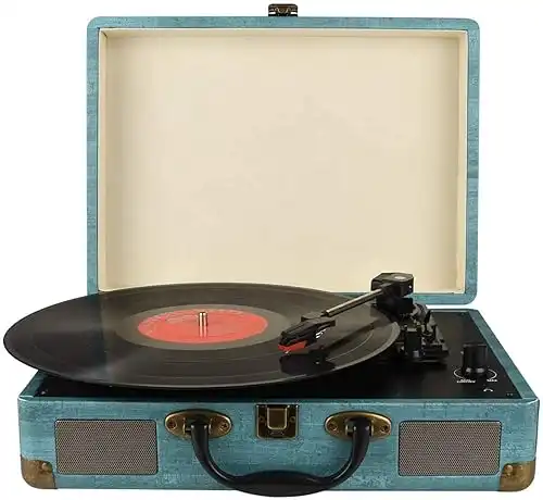 Kedok Vintage 3-Speed Suitcase Turntable