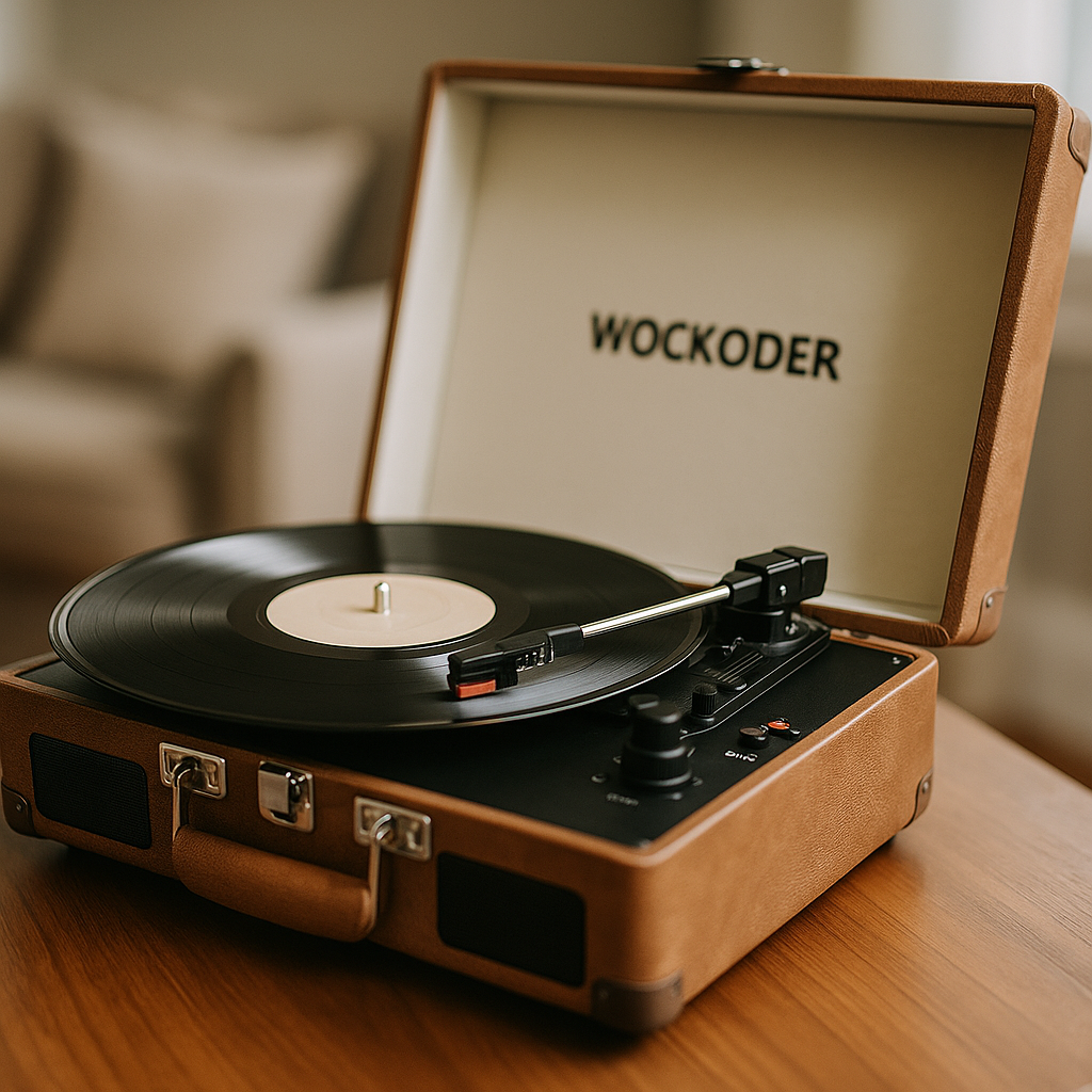 Wockoder Vintage Suitcase Turntable