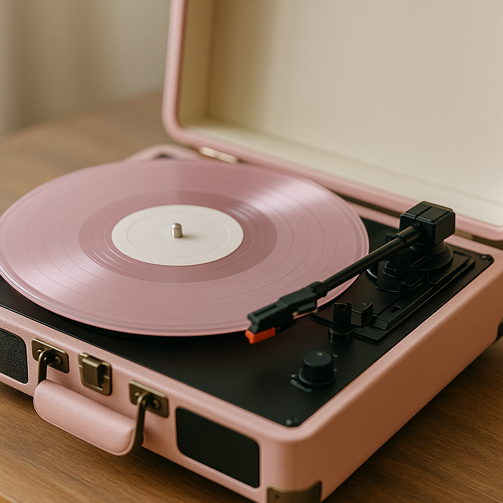 TANLANIN Pink Vinyl Record Player