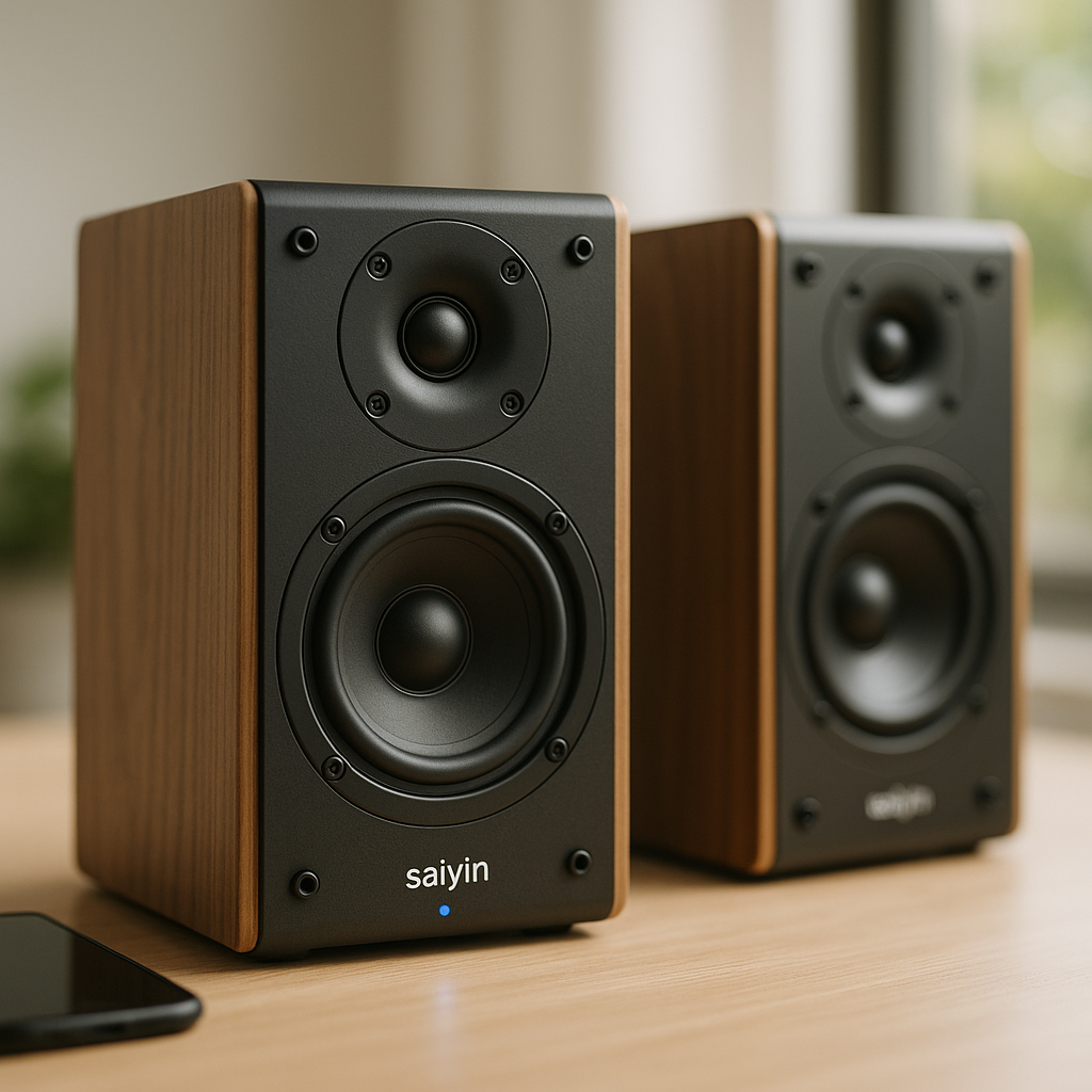 Saiyin Bluetooth Bookshelf Speakers