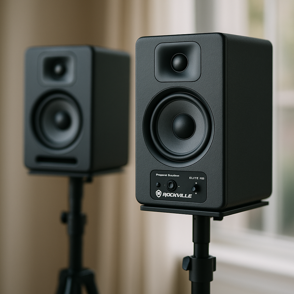 Rockville ELITE-5B Powered Speakers with Stands