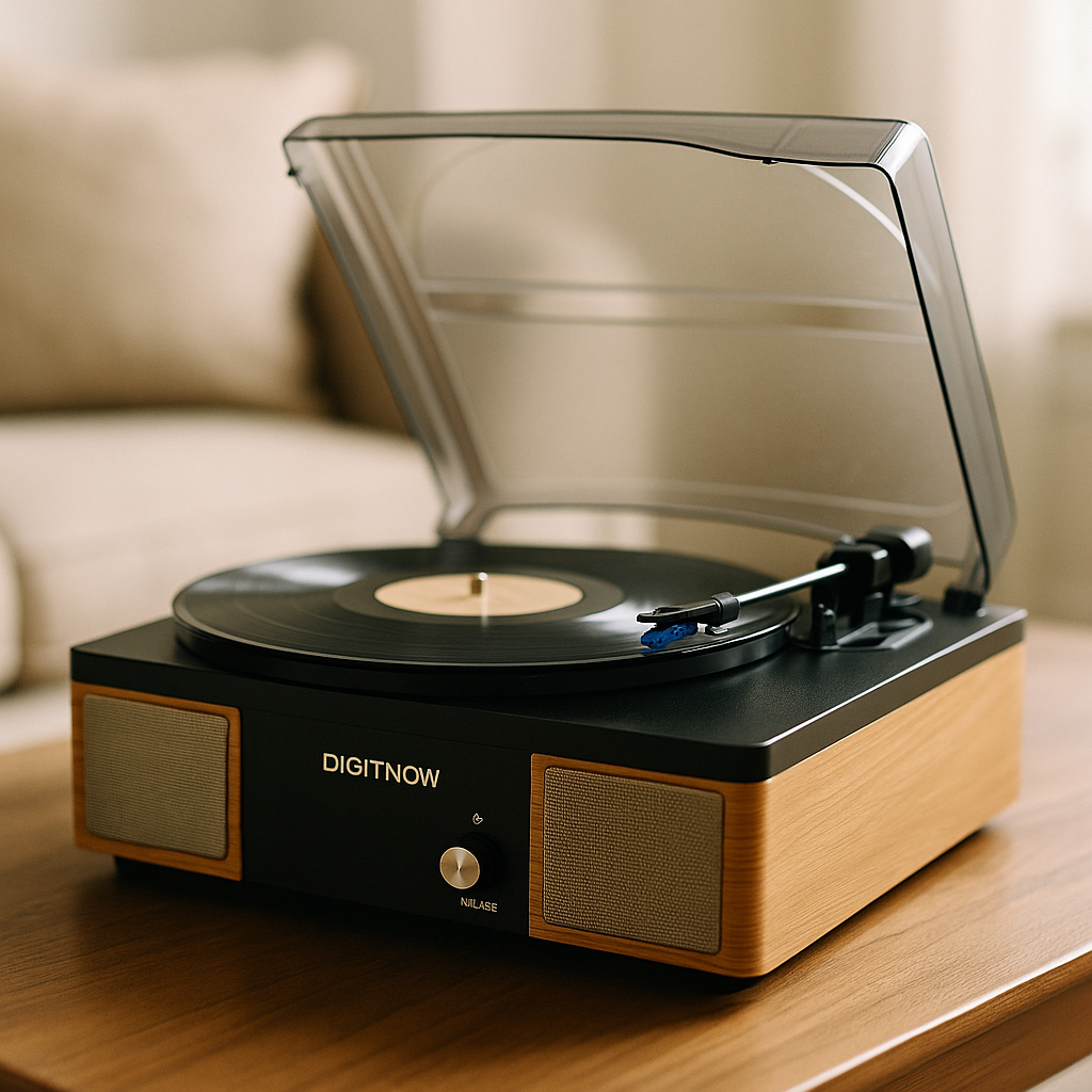 DIGITNOW Bluetooth Turntable with Speakers