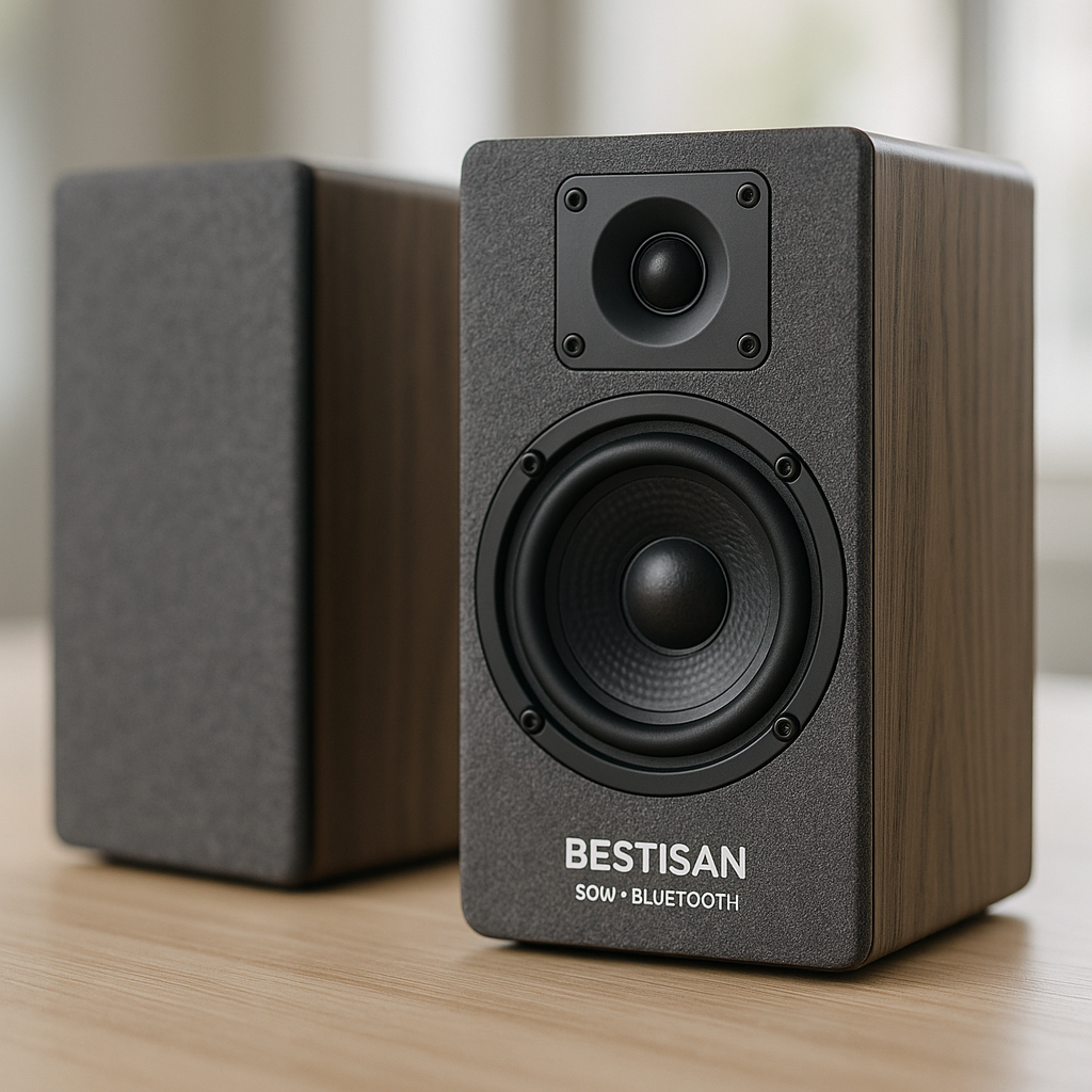 BESTISAN 50W Bluetooth Bookshelf Speakers