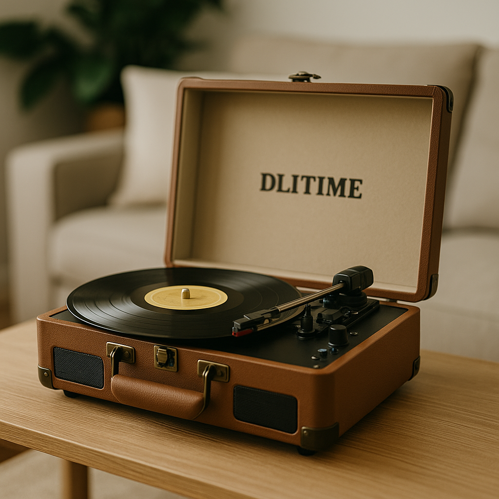 DLITIME Vintage Bluetooth Record Player