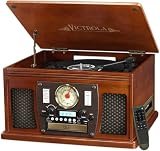 Victrola Navigator 8-in-1 Bluetooth Record Player with Built-in Speakers – 3 Speed, CD Player, Cassette, FM Radio, USB, RCA Out, Headphone Jack, Wireless Music Streaming, Real Wood, Mahogany Review