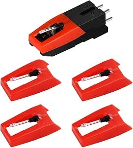 Record Player Needle, 1 PC Record Player Cartridge with 4 PCS Diamond Stylus Replacement for Crosley, ION, LP, Phonograph Review