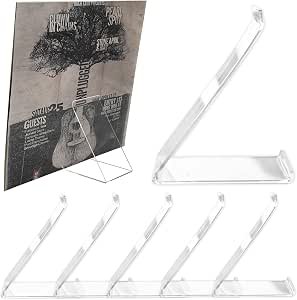 AAiphuwew 6 Pack Vinyl Record Stand Display, Clear Acrylic Tabletop Album Now Playing Holder, Album Record Holder LP Vinyl Record Storage Display Stand Review