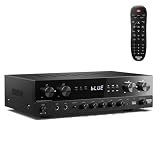 Donner Stereo Receivers, 5.1 Channel Audio Amplifier with Bluetooth 5.3, Optical/Coaxial, USB, FM, 2 Mic-in, Echo, RCA, AC-3 Input for Home, Karaoke, Theater Speakers, 60W/4R & 25W×3 RMS, MAMP4 Review