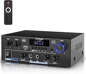 Romica AK55 Stereo Audio Amplifier, 2 Channel 500W Bluetooth 5.0 Home Audio Stereo Receivers with FM, Echo, AUX, USB, SD, MIC, Optical & Coaxial Inputs, AMP for Passive Speakers and Active subwoofer Review