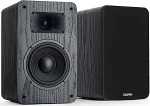 Saiyin Passive Bookshelf Speakers 40W×2 Power, 5″ Woofer & 20mm Silk Dome Tweeter Stereo Speakers, Enhanced Vocal Clarity, 4 Ω, Passive Speakers for Home Audio, Receiver or Amplifier Required Review
