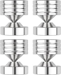 Speaker Isolation Pads 304 Stainless Steel Spikes & Isolation Feet for Subwoofer, Turntable, Bookshelf Speakers, 4 Pack with Adhesive Pads, Small Review