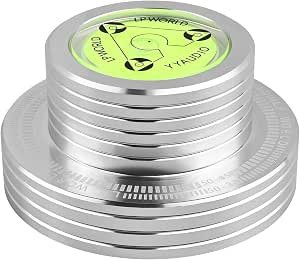 Turntable Weight & Vinyl Record Stabilizer – Aluminum Alloy with Built-in Level & Speed Test, Non-Slip Base for Noise and Vibration Reduction, Perfect for Vinyl Enthusiasts – Silver Review
