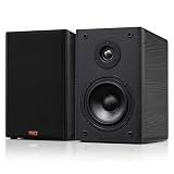 Pyle 6.5” Wired Bookshelf Speakers Pair – 2-Way HiFi Home Theater Stereo Speakers with Soft Dome Tweeter, Paper Cone Woofer & Wall Mount Brackets – Compact Speaker System, Black Review