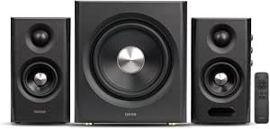 Edifier S355DB 2.1 Powered Bookshelf Speakers with Wireless 8″ Subwoofer, 150W Tri-Amp Hi-Res Audio, Computer Speaker System, Bluetooth 6.0 with LDAC, HDMI/Optical/Coaxial Inputs for PC, TV (Black) Review